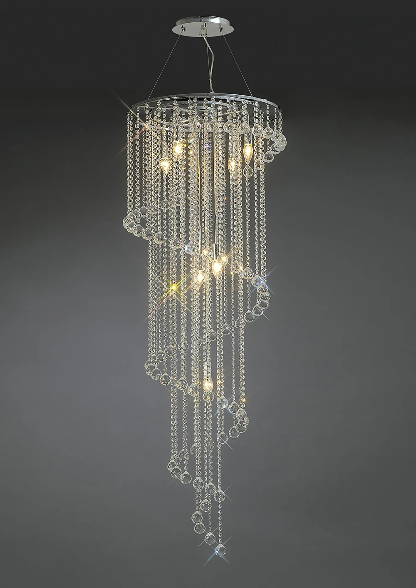 Atla Polished Chrome Crystal Ceiling Lights Diyas Statement Crystal Fittings Atla Polished Chrome Crystal Ceiling Lights Diyas Statement Crystal Fittings